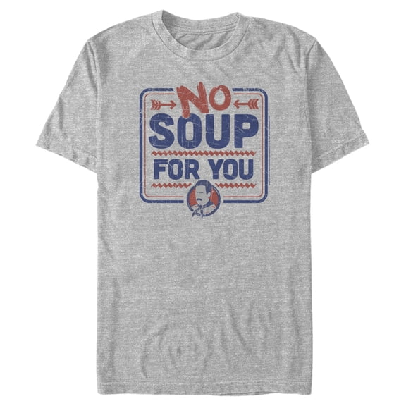 Men's Seinfeld No Soup for You Sign Graphic Tee Athletic Heather X Large