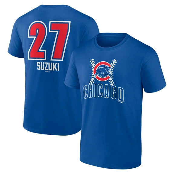 Men's Seiya Suzuki Royal Chicago Cubs Fastball Player Name & Number T-Shirt
