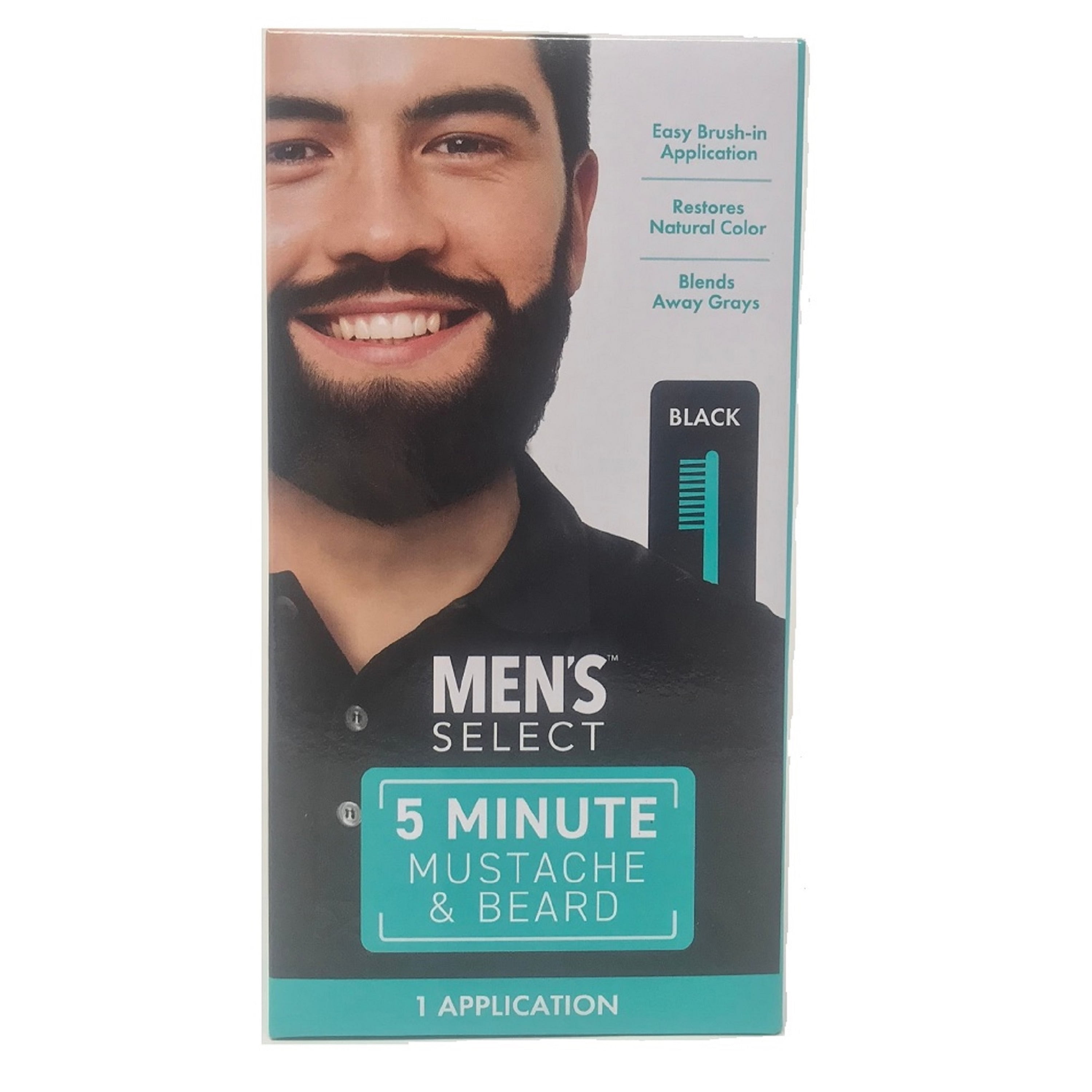 Men's Select Mustache and Beard Hair Color Dye 5 Minute Black or Brown ...