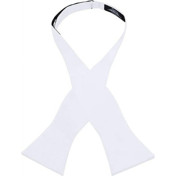 Men's Self-Tie Satin Bow Tie - Faux Silk (White)