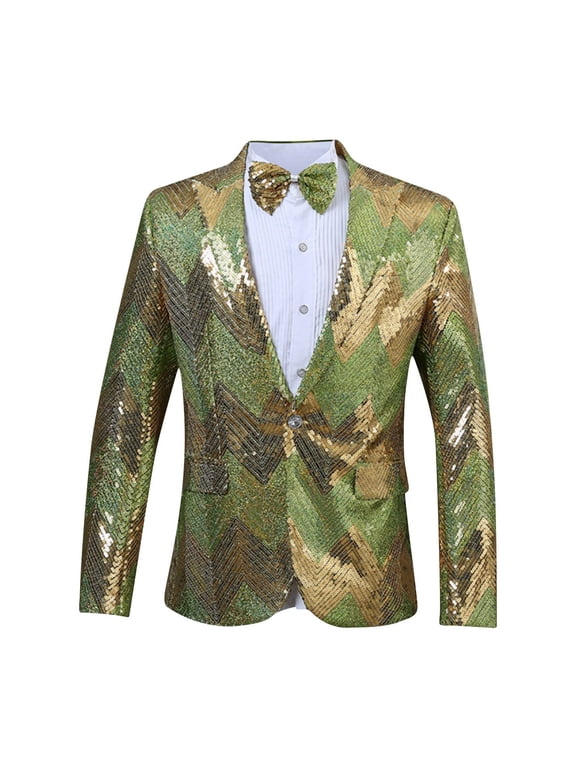 Men's Sequin Blazer Jacket Slim Fit Tailcoat Swallowtail Dinner Party Wedding Suit Jacket Party Tuxedo Prom Clothes