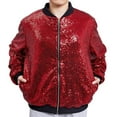 thumbnail image 1 of Men‘s Sequin Jacket For Men's Zip Up Long Sleeves Party Disco Sparkly Jacket, 1 of 1