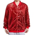 thumbnail image 1 of Men's Sequin Jacket High End Baseball Style Outerwear For Fashionable Casual Wear, 1 of 1