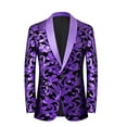 thumbnail image 1 of Men's Sequin Performance Ceremonial Dress Party Suit One Button Shawl Lapel Suit Jacket for Party Wedding Banquet Prom, 1 of 6