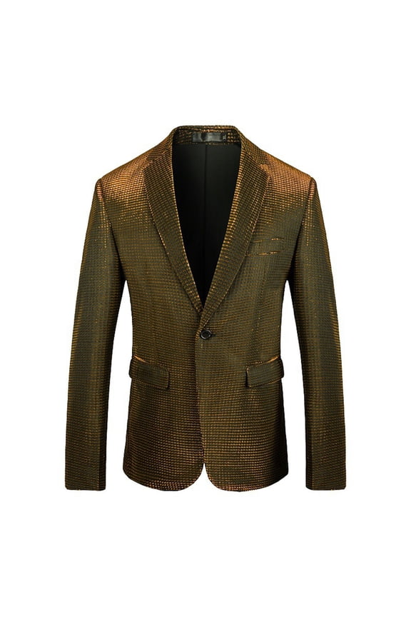 Men's Sequin Suit Party Stage Nightclub Shiny Cool Show Suit Suit Jacket Top Show