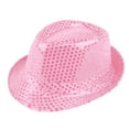 thumbnail image 1 of Men's Sequin Top Hat, Glitter Jazz Dance Hat with Shiny Finish, Festival Celebration Formal Top Hat, Sparkling Costume Hat for Parties and Special Events, Elegant Performance Accessory for Men Pink, 1 of 3