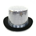 thumbnail image 1 of Men's Sequin Top Hat, Tall Sparkly Bowler Magician Performance Dress Cap, 1 of 2