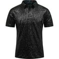 thumbnail image 1 of Men's Sequins Disco Party Shirt - Short Sleeve, Turndown Collar, Double Layered - 96% Polyester, Shimmering Design for Nightclub, 1 of 3