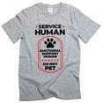 thumbnail image 1 of Men's Service Human Shirt Emotional Support Tee Funny Saying T-Shirt Joke Tee (Large Grey), 1 of 6
