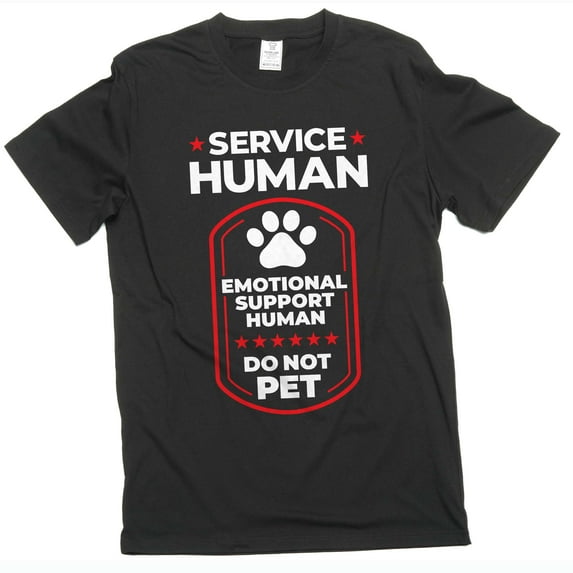 Men's Service Human Shirt Emotional Support Tee Funny Saying T-Shirt Joke Tee