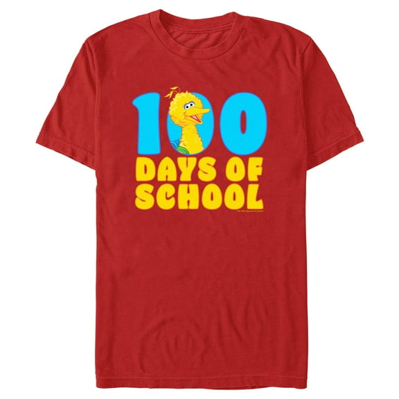 Men's Sesame Street Big Bird 100 Days of School  Graphic T-Shirt
