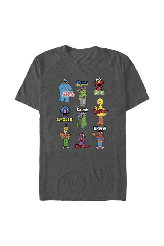 Men's Sesame Street Character Introductions  Graphic T-Shirt