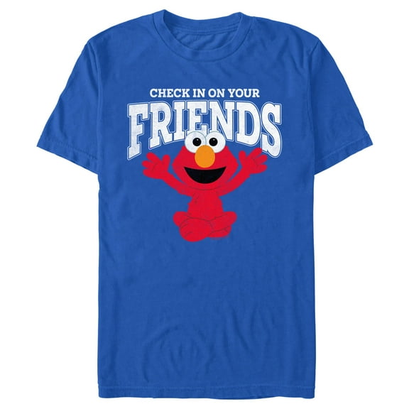 Men's Sesame Street Check In On Your Friends Cute Elmo Graphic T-Shirt