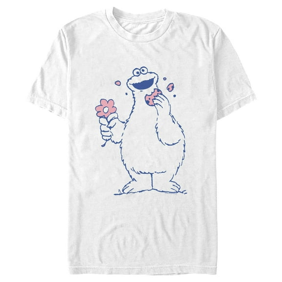 Men's Sesame Street Cookie Monster Flower Graphic T-Shirt