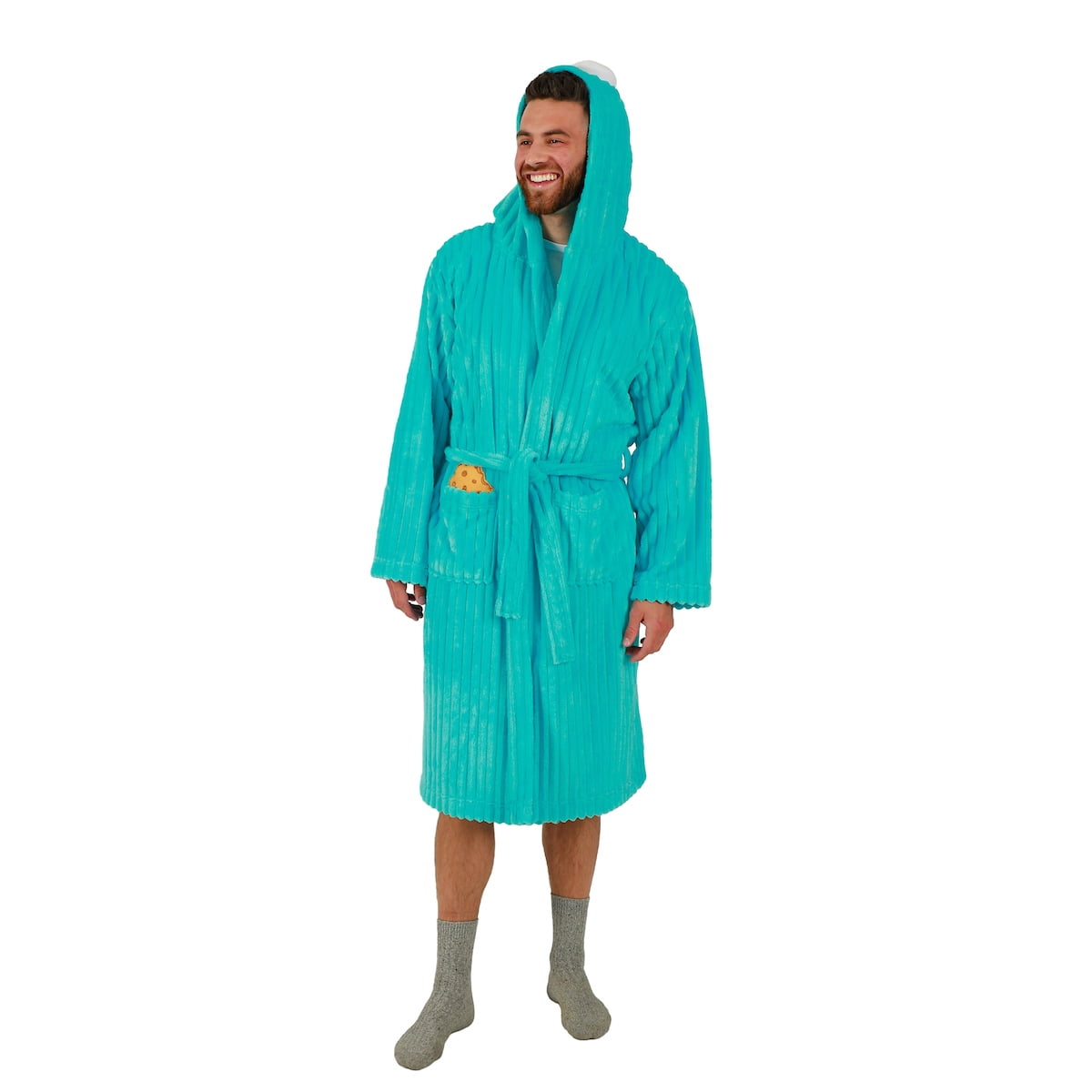 Men's Sesame Street Cookie Monster Hooded Robe- XL - Walmart.com