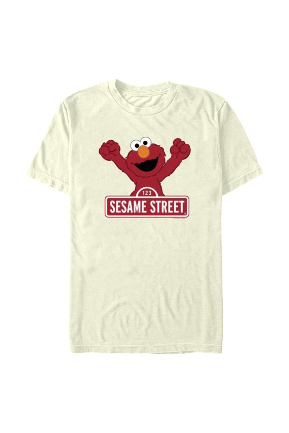 Men's Sesame Street Elmo Red Logo Sign Graphic T-Shirt