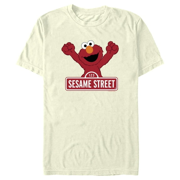 Men's Sesame Street Elmo Red Logo Sign Graphic T-Shirt