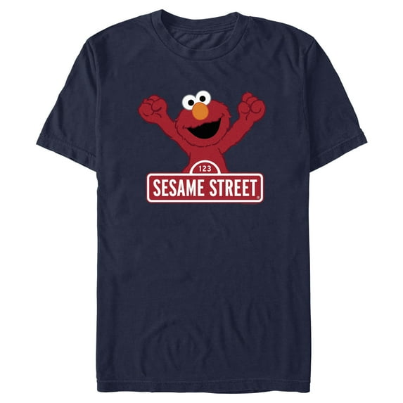 Men's Sesame Street Elmo Red Logo Sign Graphic T-Shirt