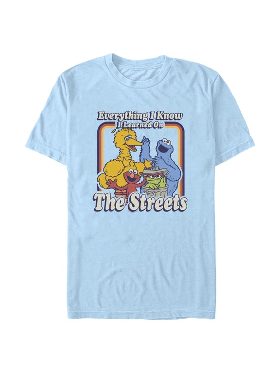 Men's Sesame Street Graphic T-Shirt - Everything I Know I Learned on the Streets,