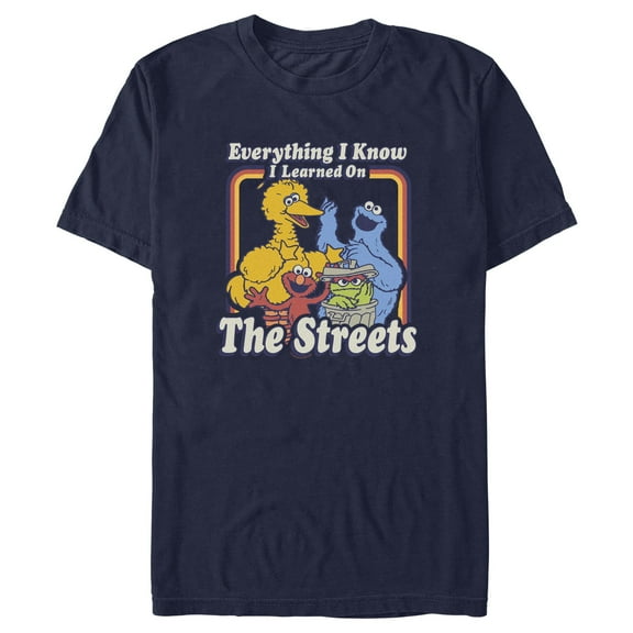 Men's Sesame Street Graphic T-Shirt - Everything I Know I Learned on the Streets,