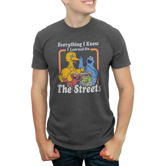 Men's Sesame Street Graphic T-Shirt - Everything I Know I Learned on the Streets,
