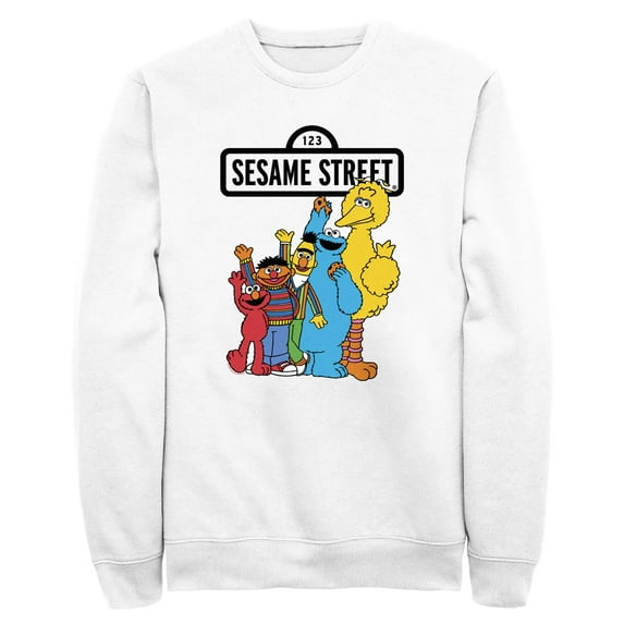 Men's Sesame Street Friend Group Wave Sweatshirt