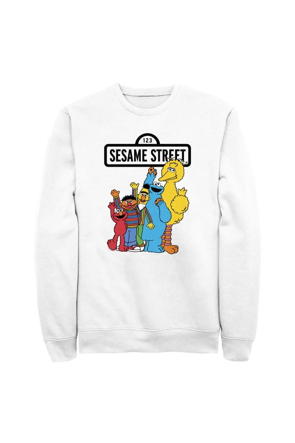 Men's Sesame Street Friend Group Wave Sweatshirt