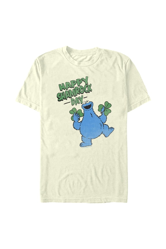 Men's Sesame Street Happy Shamrock Day Cookie Monster Graphic T-Shirt