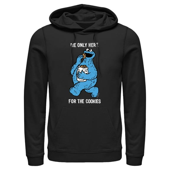 Men's Sesame Street Me Only Here for the Cookies  Pull Over Hoodie