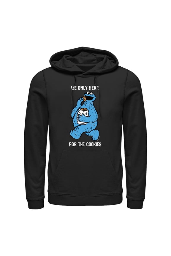 Men's Sesame Street Me Only Here for the Cookies Pull Over Hoodie