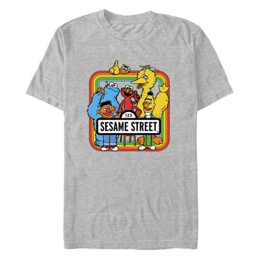 Men's Sesame Street Rainbow Box Group Portrait  Graphic T-Shirt