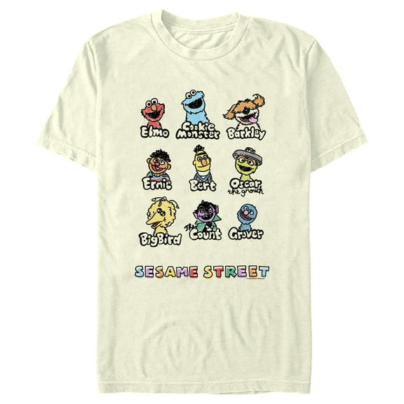 Men's Sesame Street Sketched Characters Graphic T-Shirt