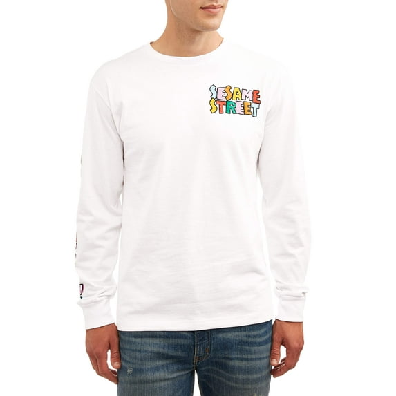 Men's Sesame Street "Team Sketch" Cookie Monster Elmo Long Sleeve Graphic Tee