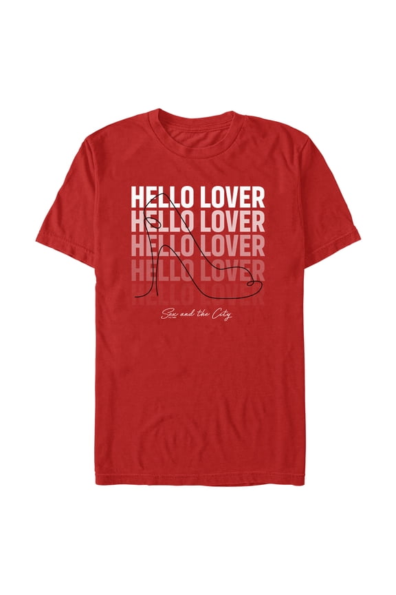 Men's Sex and the City Hello Lover Shoe  Graphic Tee Red Large