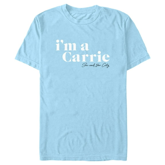 Men's Sex and the City I'm a Carrie Text Graphic Tee Light Blue Large
