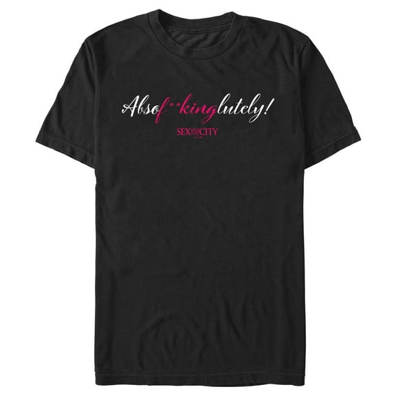 Men's Sex and the City Mr. Big Absolutely Cursive Reply Graphic Tee Black Medium