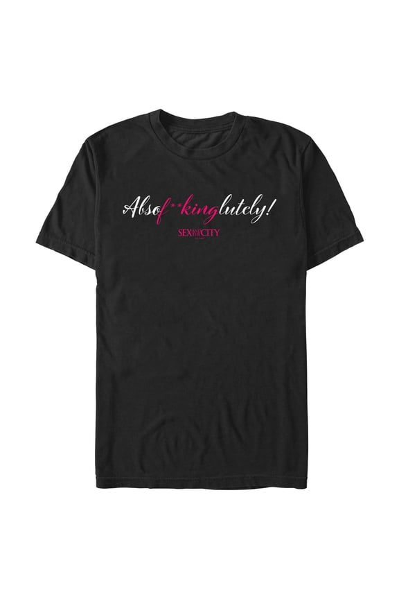 Men's Sex and the City Mr. Big Absolutely Cursive Reply Graphic Tee Black X Large