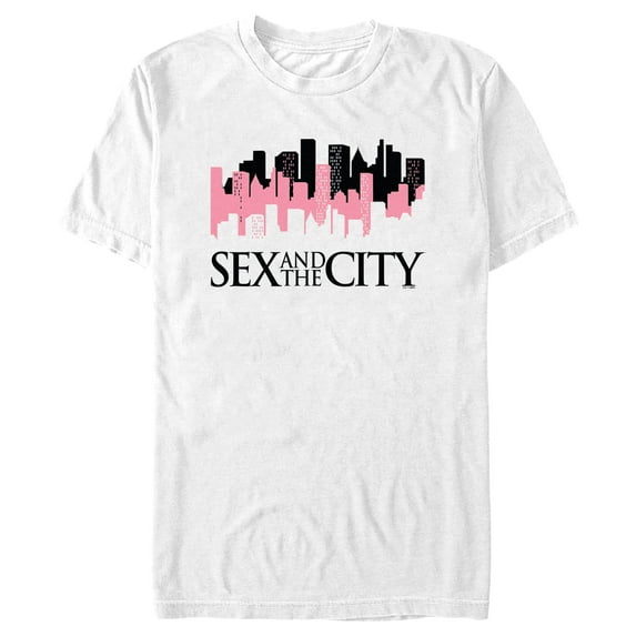 Men's Sex and the City Night Cityscape Logo Graphic Tee White X Large