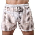 thumbnail image 1 of Men's Sexy Hollow Boxer Shorts Lingerie Lounge Boxers Underwear Pajamas, 1 of 4