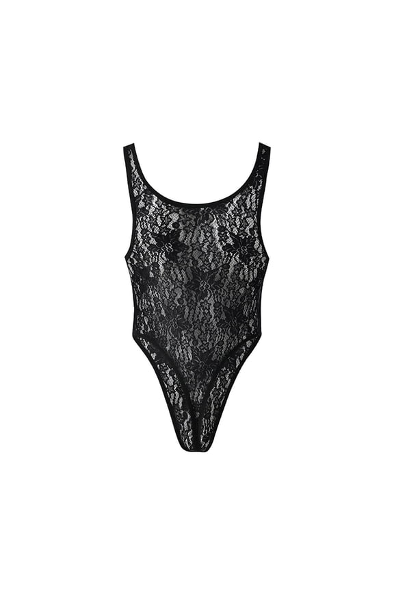 Men's Sexy Lace Underwear Transparent Slim Fit Bodysuit Stylish for Men for and Everyday Wear