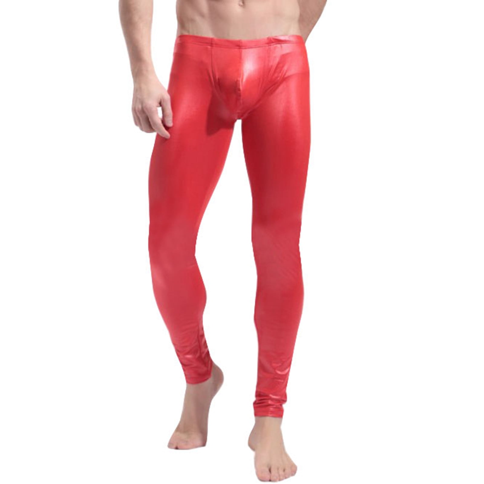Men's Sexy Leather Stage Performance Pants Night Tights Bright