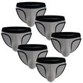 thumbnail image 1 of Men's Sexy Low-Rise Briefs Moisture-Wicking Ribbed Design for Active Wear, 6-Pack, Gray, Size L, 1 of 5