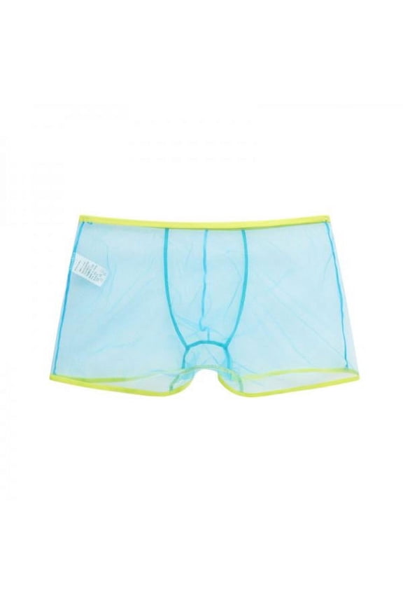 Men's Sexy Sheer Mesh Boxer Briefs Transparent Underwear Shorts Underpants