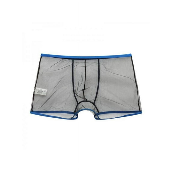 Men's Sexy Sheer Mesh Boxer Briefs Transparent Underwear Shorts Underpants