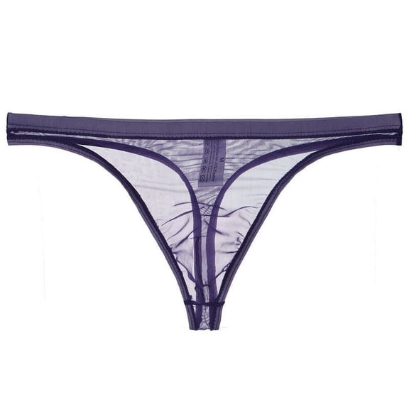 Men's Sexy Sheer Thong G-String Butt Flaunting Tongs Undie T-Back Underwear See Through Mesh Low Waist U Thongs