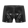 thumbnail image 1 of Men's Sexy Skinny Shiny Leather Shorts for Casual Wear Comfortable Stretch Fit Stylish Party Outfit, 1 of 2