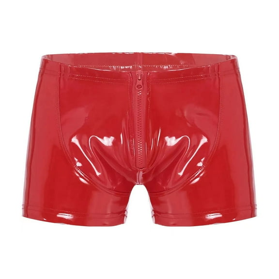 Men's Sexy Skinny Shiny Leather Shorts for Casual Wear Comfortable Stretch Fit Stylish Party Outfit