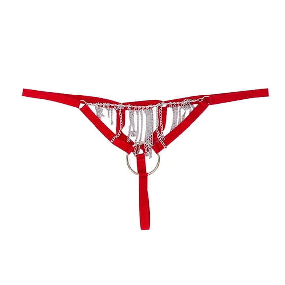 Men's Sexy Underwear Chain Ring Thong - Revealing Design for Comfort and in Category