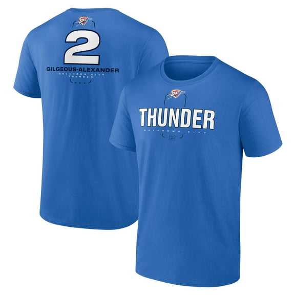 Men's Shai Gilgeous-Alexander Blue Oklahoma City Thunder Behind The Back Name & Number T-Shirt