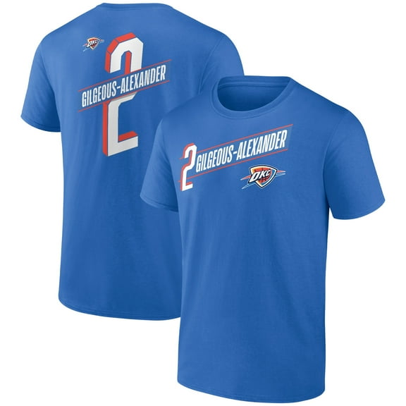 Men's Shai Gilgeous-Alexander Blue Oklahoma City Thunder Full-Court Press Name & Number T-Shirt